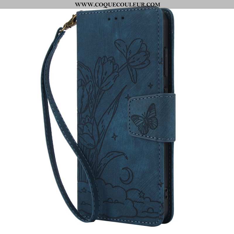 Housse Samsung Galaxy S25 5G Effet Daim Motif Floral