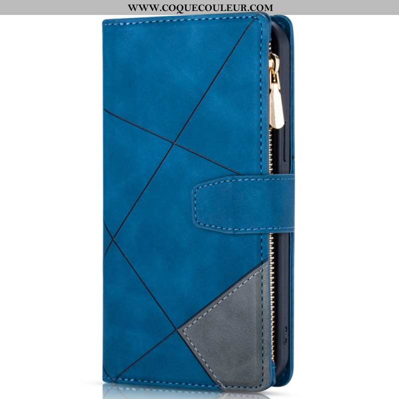Housse Samsung Galaxy S25 5G Portefeuille Motif Géométrique