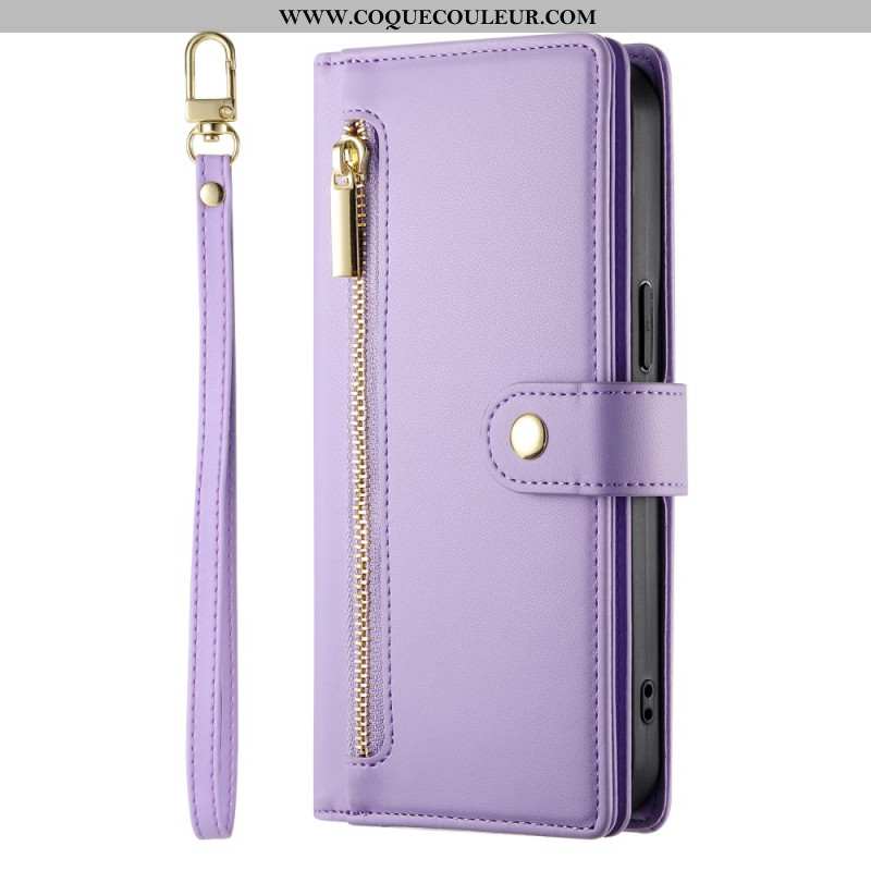 Housse Samsung Galaxy S25 5G Portefeuille à Lanière