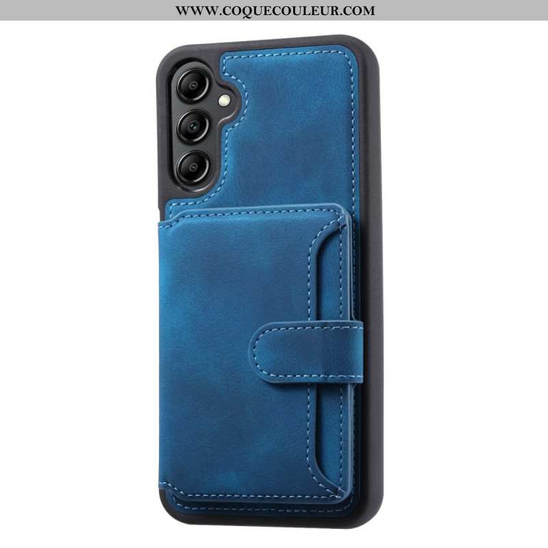 Coque Samsung Galaxy S25 5G Portefeuille Effet Daim