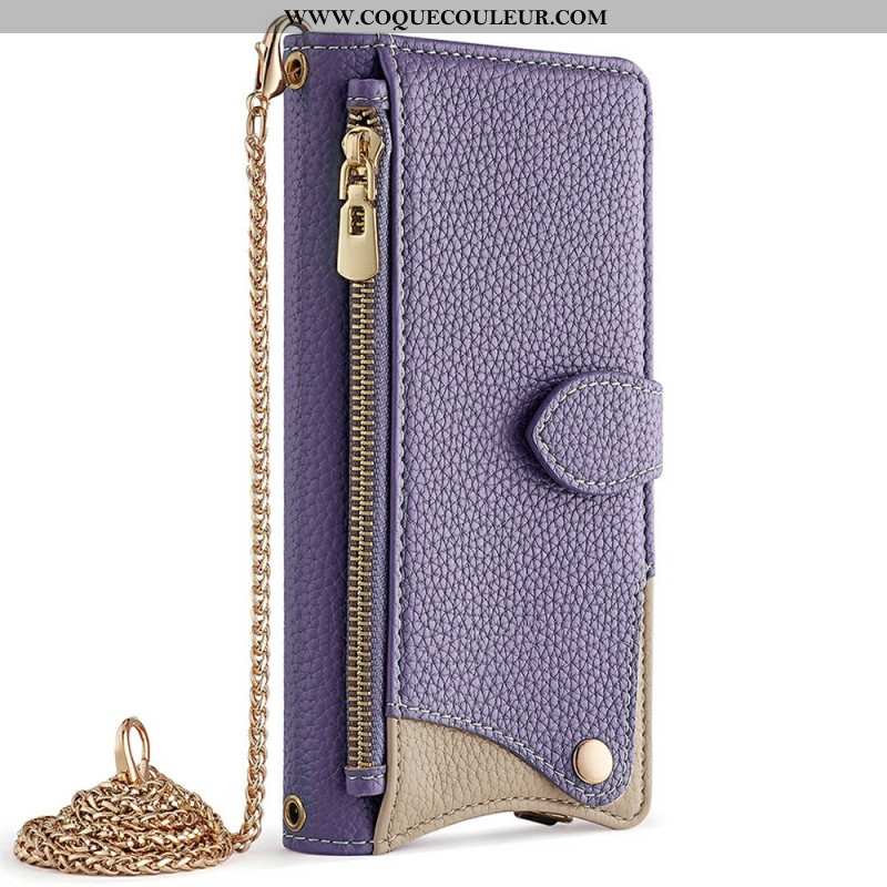 Housse Samsung Galaxy S25 5G Miroir et Chaîne