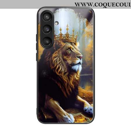 Coque Samsung Galaxy S25 5G Verre Trempé Couronne de Lion Dorée