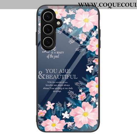 Coque Samsung Galaxy S25 5G Verre Trempé Fleurs Roses