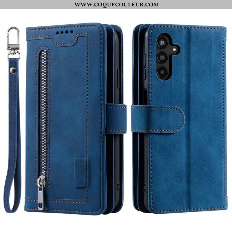 Housse Samsung Galaxy S25 FE Porte-cartes et Fermeture Éclair