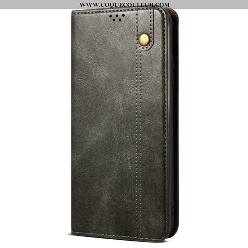 Flip Cover Samsung Galaxy S25 FE Simili Cuir Ciré