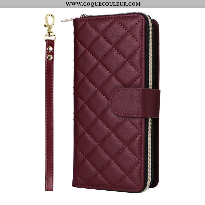 Housse Samsung Galaxy S25 FE Matelassée avec Lanière et Bandoulière