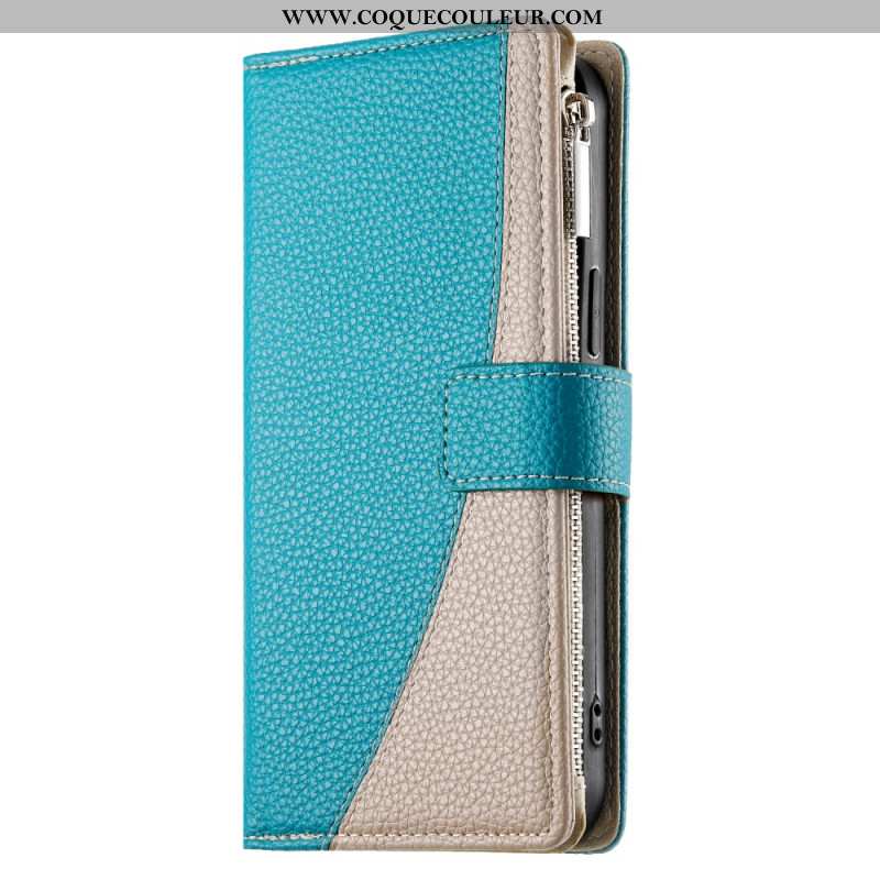 Housse Samsung Galaxy S25 FE Portefeuille Zippé en Cuir avec Sangles