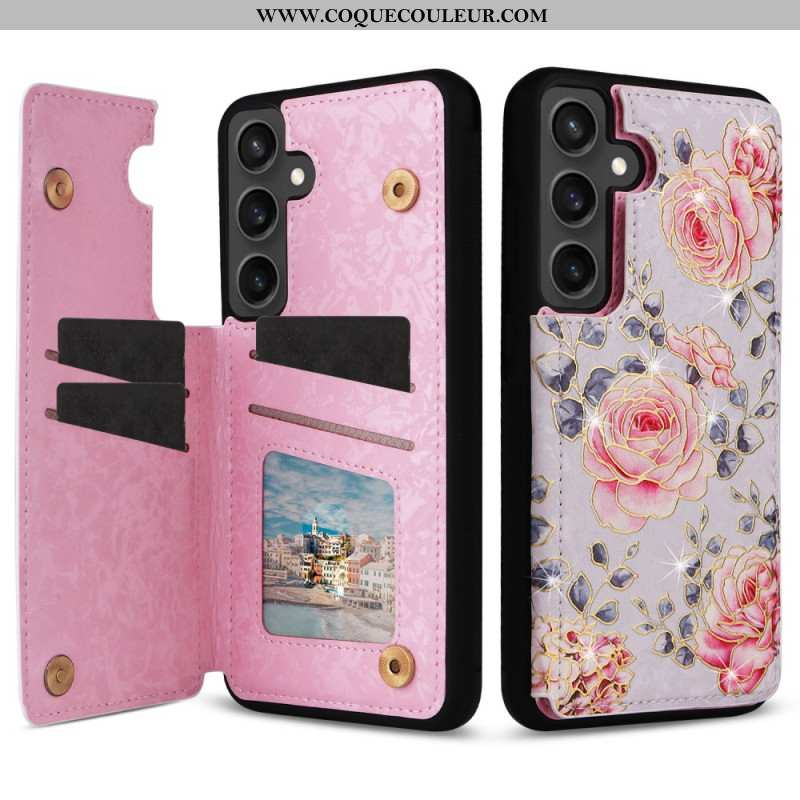 Coque Samsung Galaxy S25 FE Porte-Cartes Floral