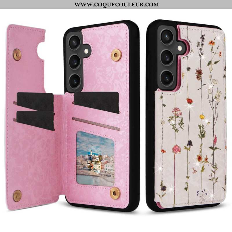 Coque Samsung Galaxy S25 FE Porte-Cartes Floral