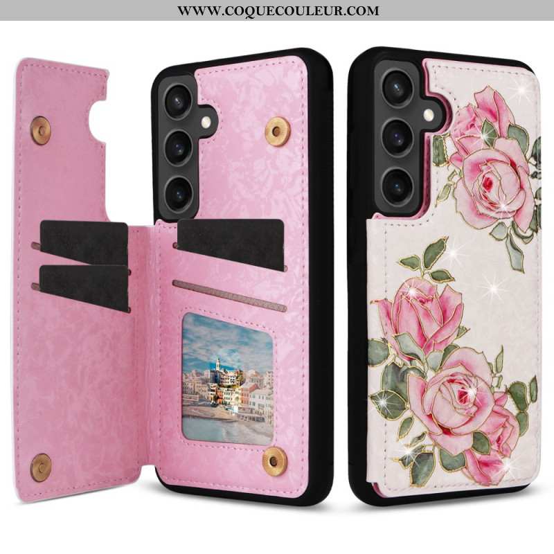 Coque Samsung Galaxy S25 FE Porte-Cartes Floral