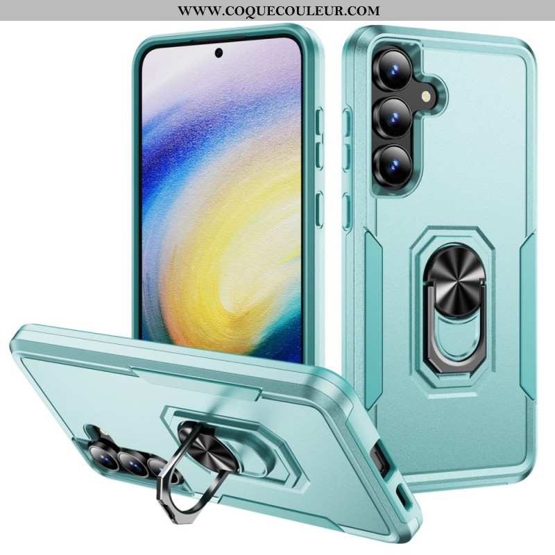 Coque Samsung Galaxy S25 FE Anneau-Support Effet Métal