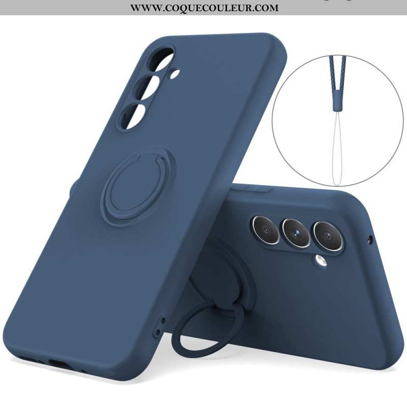 Coque Samsung Galaxy S25 FE Silicone avecAnneau-Support et Lanière