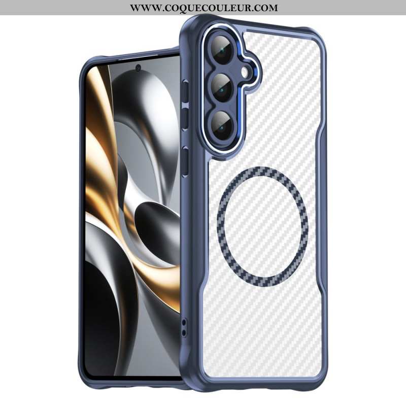 Coque Samsung Galaxy S25 FE Compatible MagSafe Texture Fibre Carbone