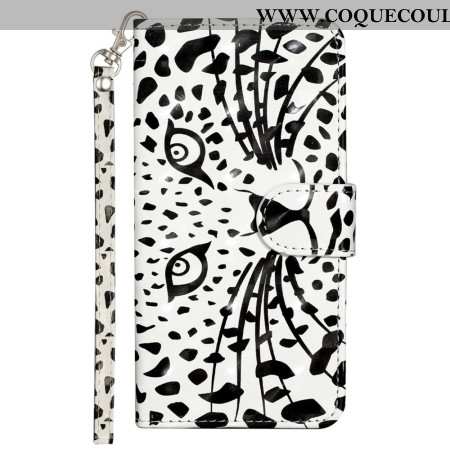Housse Samsung Galaxy S25 FE Tête de Léopard à Lanière