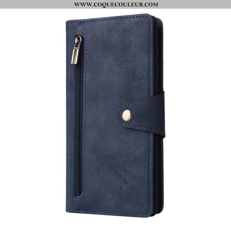 Housse Samsung Galaxy S25 FE Portefeuille avec Fermeture Éclair