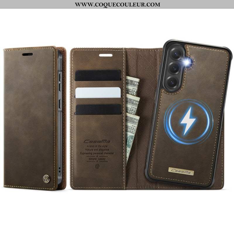 Housse Samsung Galaxy S25 FE Portefeuille avec Coque Détachable RFID