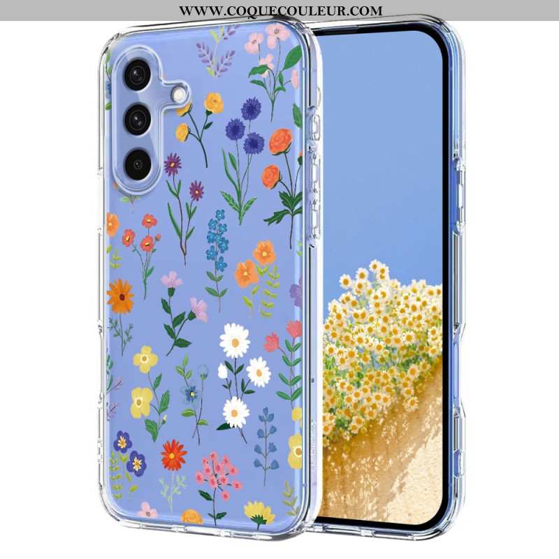Coque Samsung Galaxy S25 FE Transparente Fleurettes et Papillons