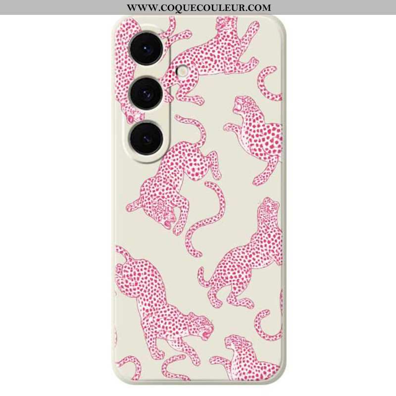 Coque Samsung Galaxy S25 FE Silicone Léopard Rose