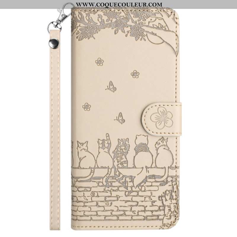 Housse Samsung Galaxy S25 FE Empreinte Chats à Lanière