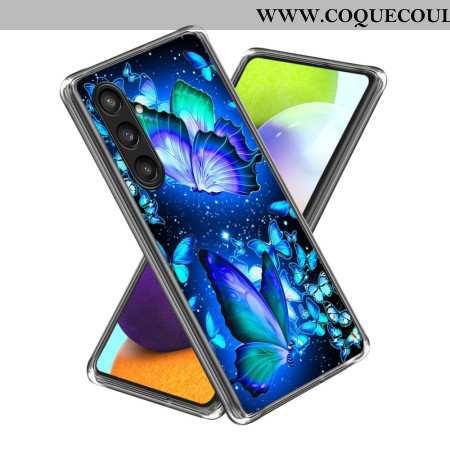 Coque Samsung Galaxy S25 Plus 5G Papillons Bleus