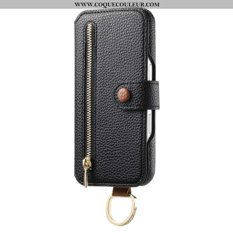 Housse Samsung Galaxy S25 Plus 5G Portefeuille avec Fermeture Éclair