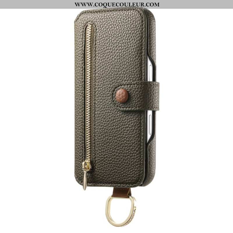 Housse Samsung Galaxy S25 Plus 5G Portefeuille avec Fermeture Éclair