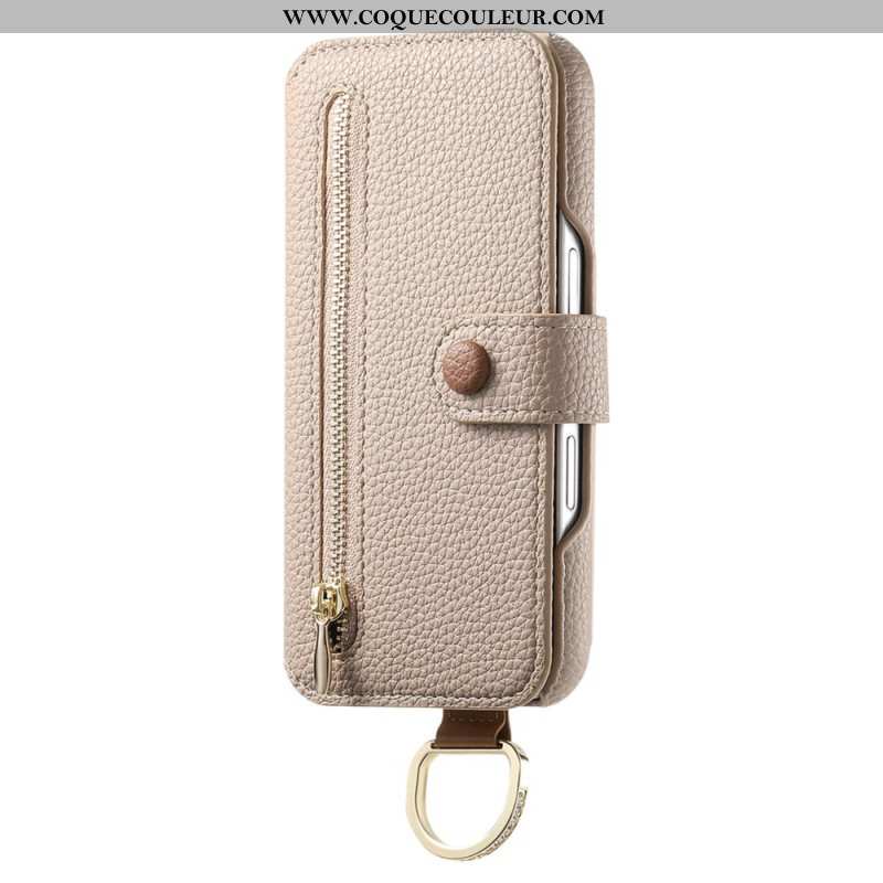 Housse Samsung Galaxy S25 Plus 5G Portefeuille avec Fermeture Éclair