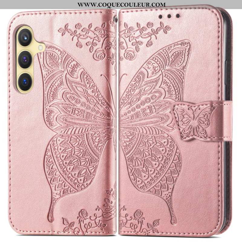 Housse Samsung Galaxy S25 Plus 5G Papillon Dentelle