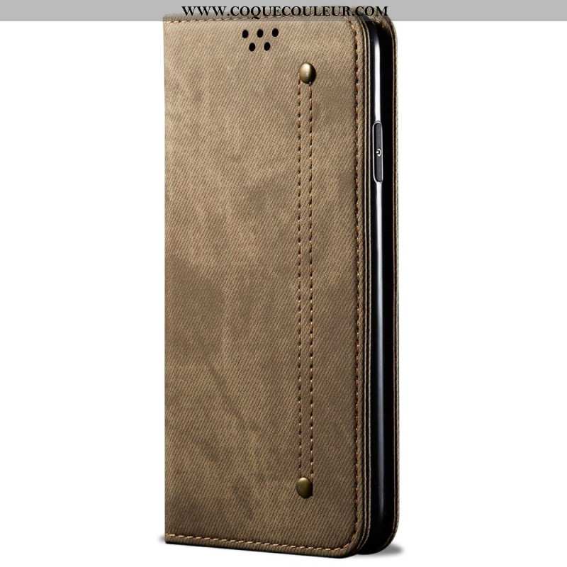Flip Cover Samsung Galaxy S25 Plus 5G Tissu Jeans
