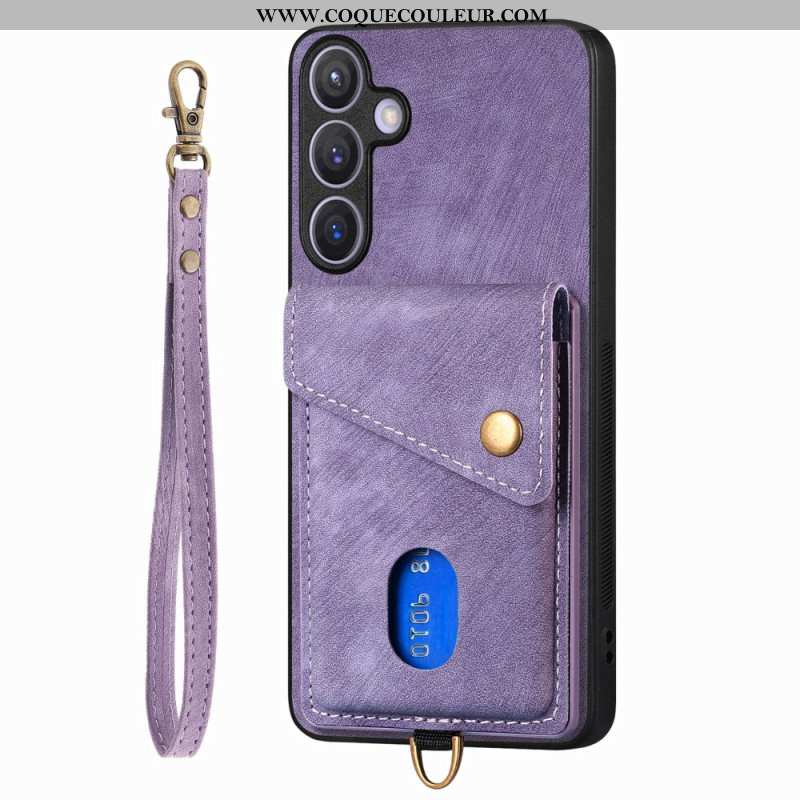 Coque Samsung Galaxy S25 Plus 5G Effet Daim Multifonctionnelle