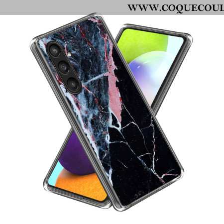 Coque Samsung Galaxy S25 Plus 5G Marbre Noir et Rose