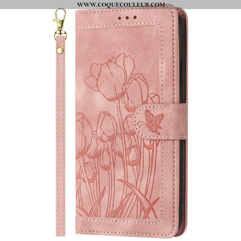 Housse Samsung Galaxy S25 Plus 5G Effet Daim Florale