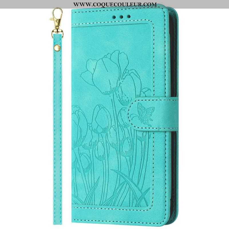 Housse Samsung Galaxy S25 Plus 5G Effet Daim Florale