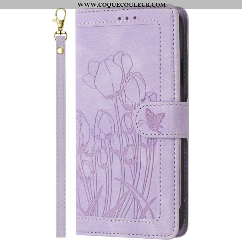 Housse Samsung Galaxy S25 Plus 5G Effet Daim Florale