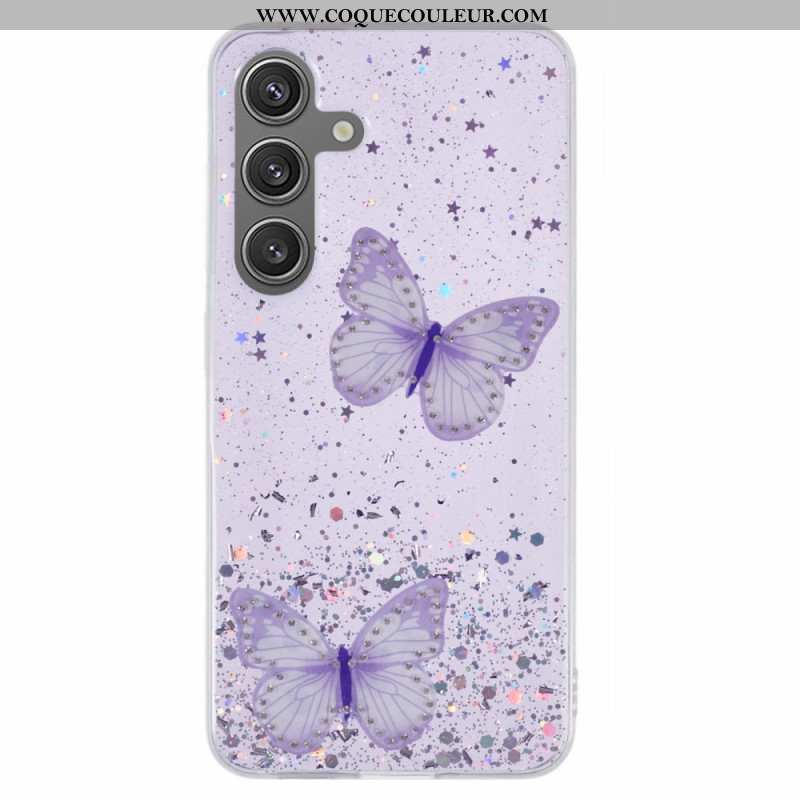 Coque Samsung Galaxy S25 Plus 5G Paillettes Papillons
