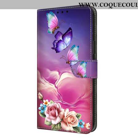 HOusse Samsung Galaxy S25 Plus 5G Papillons et Petites Fleurs
