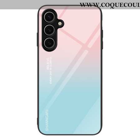 Coque Samsung Galaxy S25 Plus 5G Verre Trempé Dégradé Rose et Bleu