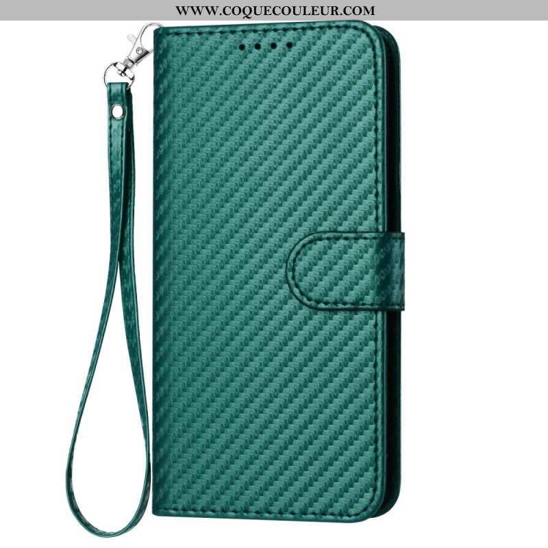 Housse Samsung Galaxy S25 Plus 5G Fibre Carbone à Lanière