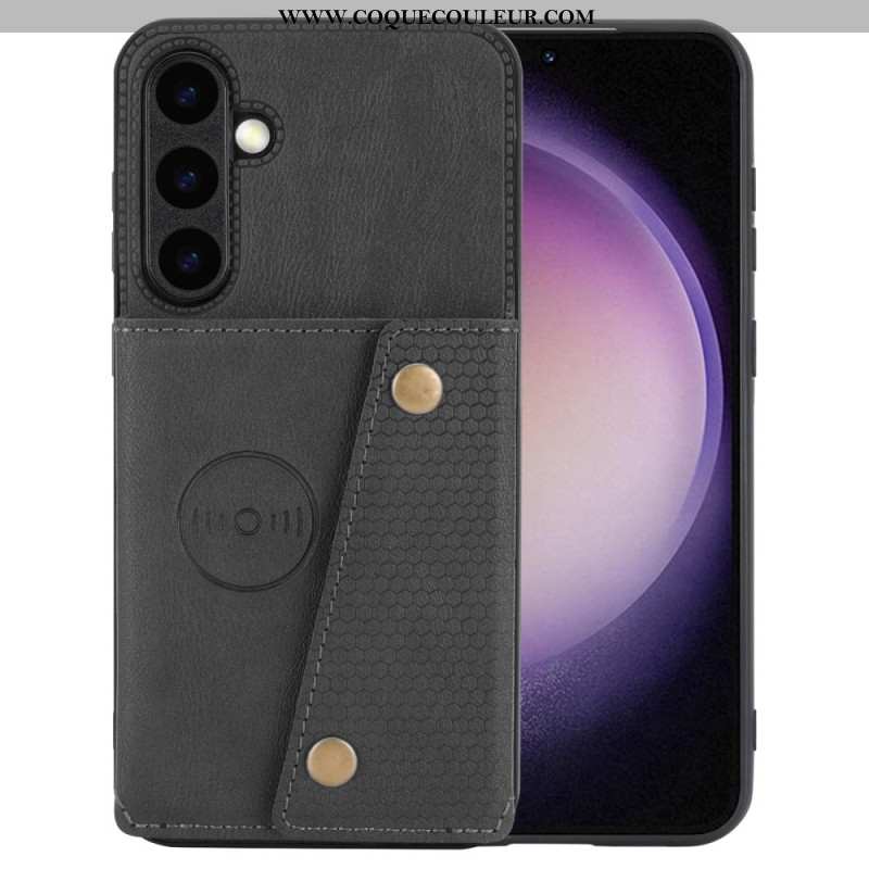 Coque Samsung Galaxy S25 Plus 5G Simili Cuir Porte-Cartes