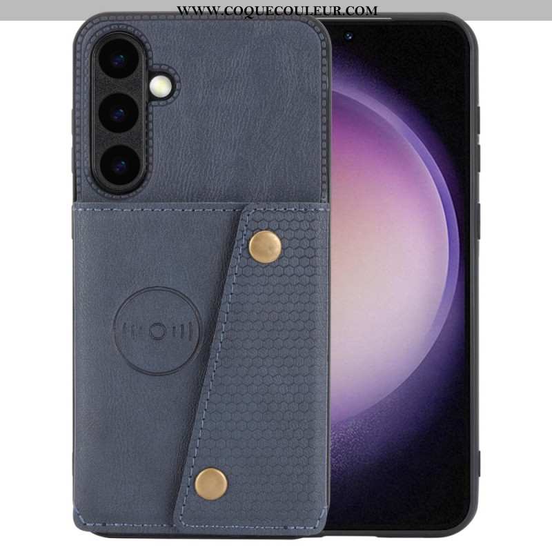 Coque Samsung Galaxy S25 Plus 5G Simili Cuir Porte-Cartes