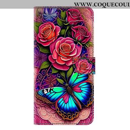 Housse Samsung Galaxy S25 Plus 5G Papillon Bleuté