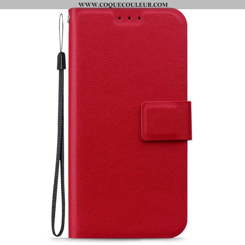 Housse Samsung Galaxy S25 Plus 5G Effet Cuir Uni à Lanière