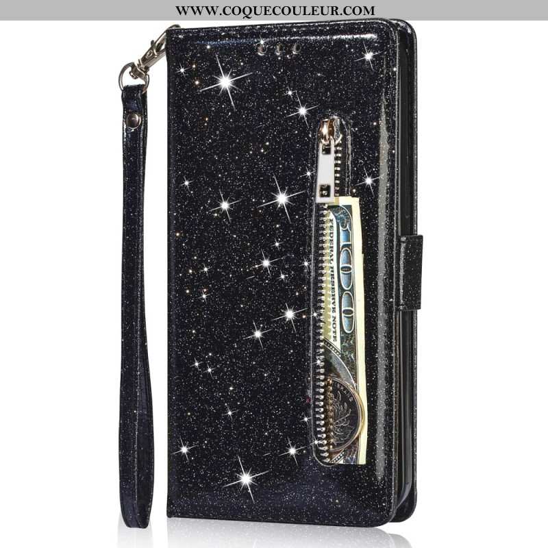 Housse Samsung Galaxy S25 Plus 5G Porte-Monnaie Paillettes