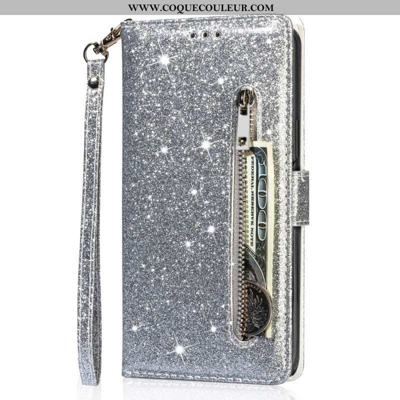 Housse Samsung Galaxy S25 Plus 5G Porte-Monnaie Paillettes
