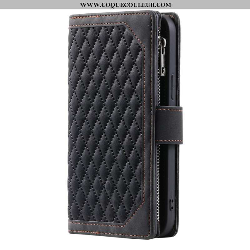 Housse Samsung Galaxy S25 Plus 5G Portefeuille Matelassé