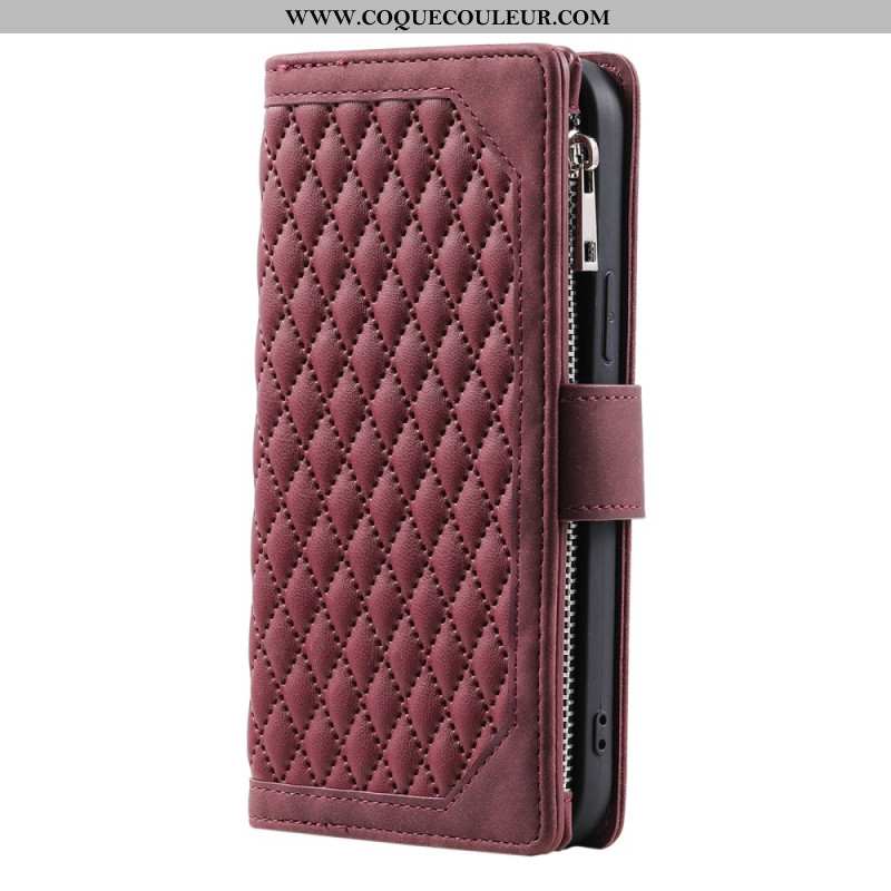 Housse Samsung Galaxy S25 Plus 5G Portefeuille Matelassé