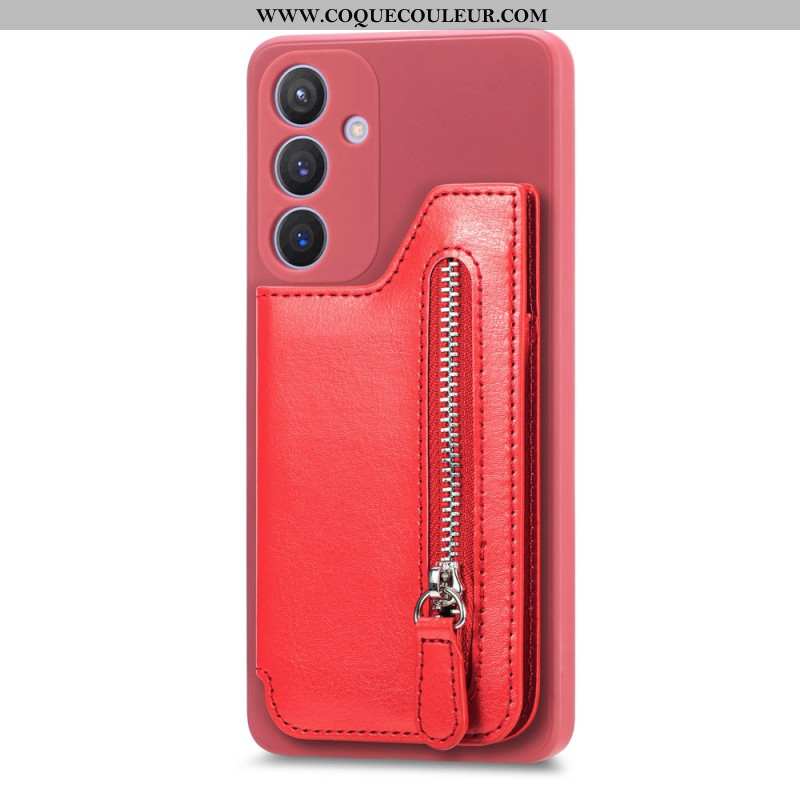 Coque Samsung Galaxy S25 Plus 5G Portefeuille à Fermeture Éclair