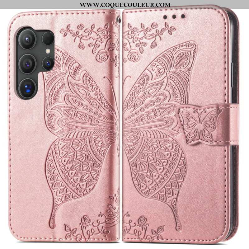 Housse Samsung Galaxy S25 Ultra 5G Papillon Baroque
