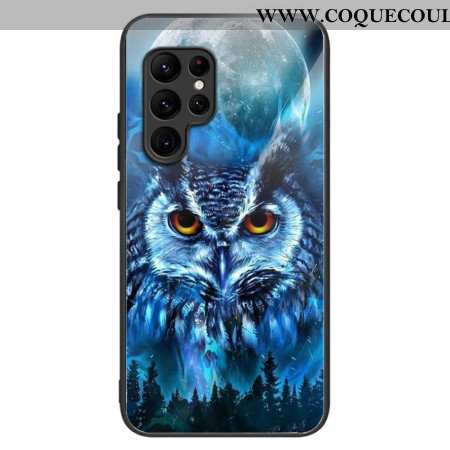 Coque Samsung Galaxy S25 Ultra 5G Verre Trempé Chouette et Lune