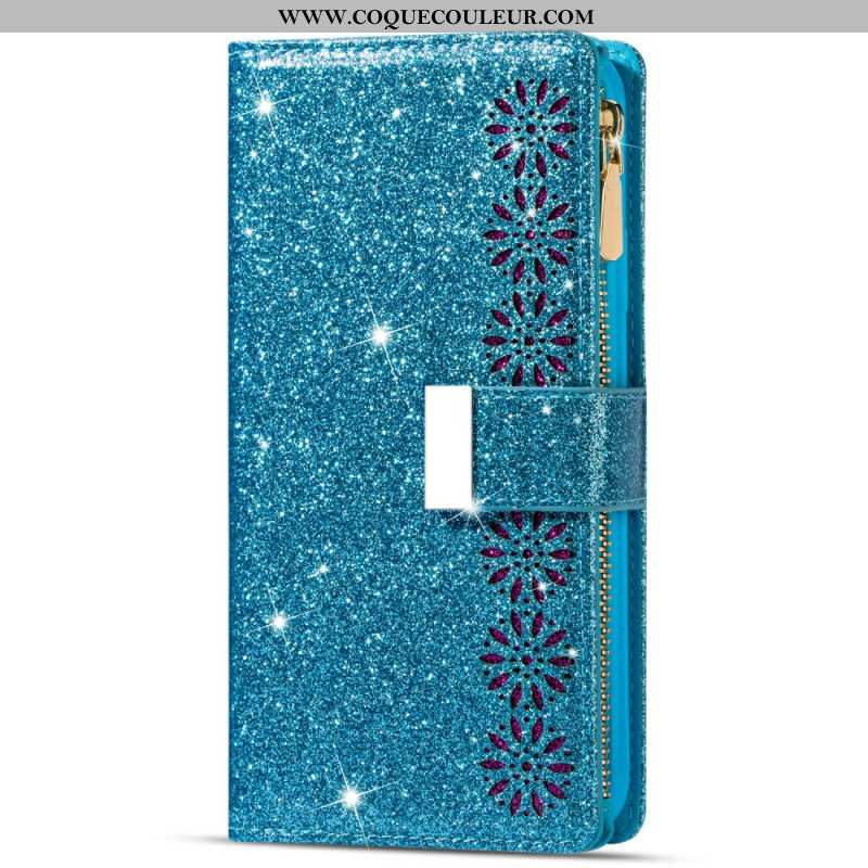 Housse Samsung Galaxy S25 Ultra 5G Paillettes Fermoir Argenté